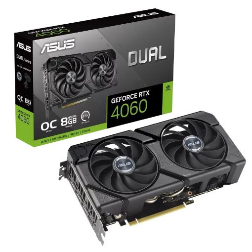 Obrázek ASUS VGA NVIDIA GeForce RTX 4060 DUAL OC EVO 8G, 8G GDDR6, 3xDP, 1xHDMI