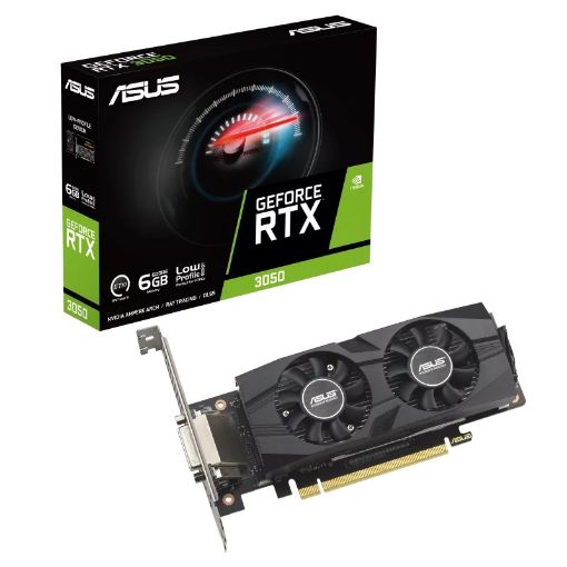 Obrázek ASUS VGA NVIDIA GeForce RTX 3050 LP BRK 6G, 6G GDDR6, 1xDP, 1xHDMI, 1xDVI