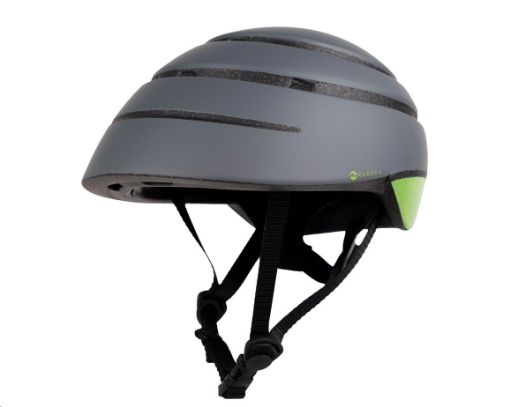 Obrázek ACER Foldable Helmet (skládací helma), šedá se zeleným reflexním pruhem vzadu, velikost M (56-59 cm), 340 gr