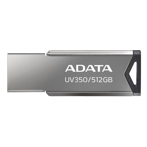 Obrázek ADATA Flash Disk 512GB UV350, USB 3.2 Dash Drive, tmavě stříbrná textura kov