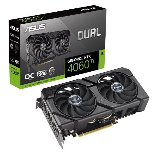 Obrázek ASUS VGA NVIDIA GeForce RTX 4060 Ti DUAL OC EVO 8G, 8G GDDR6, 3xDP, 1xHDMI