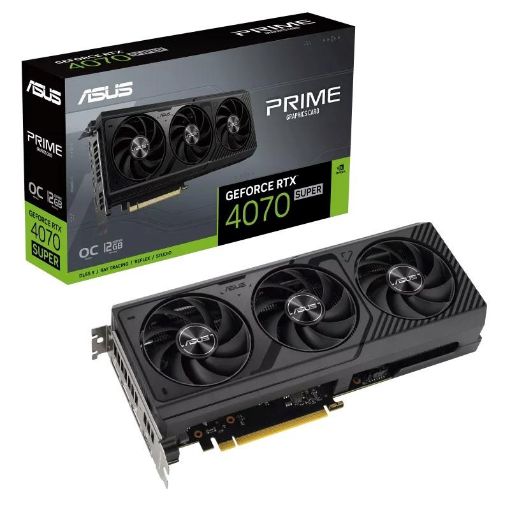 Obrázek ASUS VGA NVIDIA GeForce RTX 4070 SUPER PRIME OC 12G, 12G GDDR6X, 3xDP, 1xHDMI