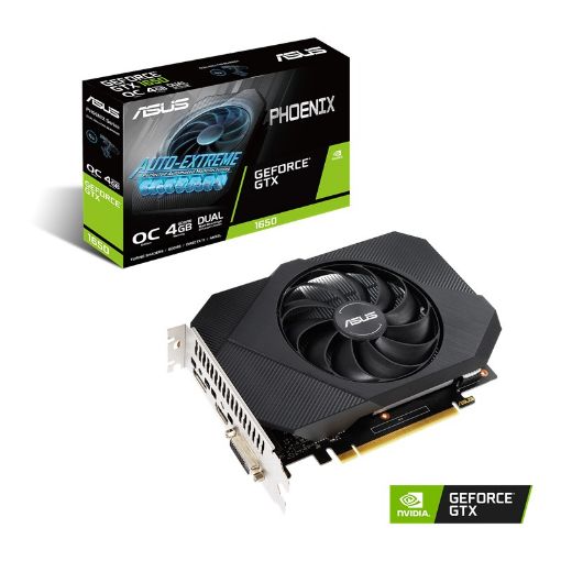 Obrázek ASUS VGA NVIDIA GeForce GTX 1650 PHOENIX  OC 4G, 4G GDDR6, 1xDP, 1xHDMI, 1xDVI