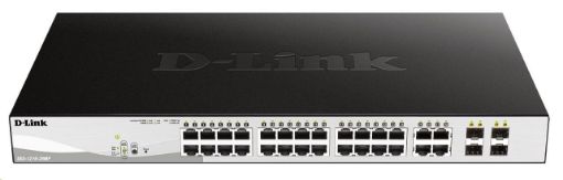 Obrázek D-Link DGS-1210-28MP 28-port Gigabit Smart+ PoE Switch, 24x GbE PoE+, 4x RJ45/SFP, PoE 370W