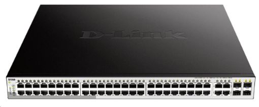 Obrázek D-Link DGS-1210-52MP 52-Port Gigabit Smart+ PoE Switch, 48x GbE PoE+, 4x RJ45/SFP, PoE 370W