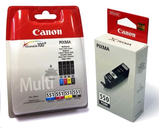 Obrázek Canon CARTRIDGE PGI-550/CLI-551 PGBK/C/M/Y/BK/GY MULTI-PACK pro iP8750, MG6350, MG7150, MG7550 (319 str.)