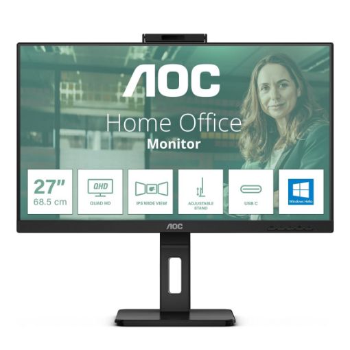 Obrázek AOC MT IPS LCD WLED 27" Q27P3QW - IPS panel, 2560x1440, 350cd, 2xHDMI, DP, 4xUSB 3.2, pivot, repro, webcam