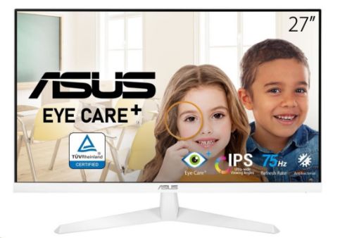 Obrázek ASUS LCD 27" VY279HE-W 1920x1080 GAMING IPS 75Hz 1ms FreeSync™ Eye 250cd D-SUB HDMI vesa 100x100+HDMI kabel - bílý