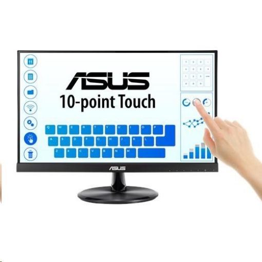 Obrázek ASUS LCD dotekový 21.5" VT229H Touch 1920x1080, lesklý, D-SUB, HDMI, 10-point Touch, IPS, Frameless, USB, VESA