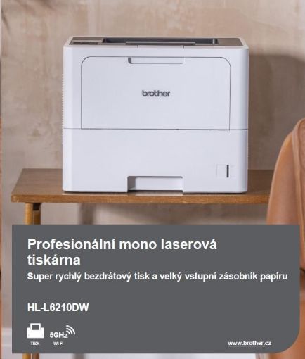 Obrázek BROTHER tiskárna laserová mono HL-L6210DW - A4 50ppm 1200x1200 256MB 520listů LAN USB WIFI DUPLEX