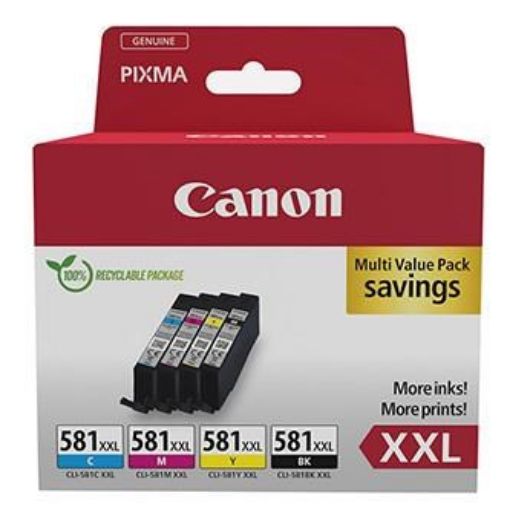 Obrázek Canon CARTRIDGE CLI-581XXL C/M/Y/BK MultiPack pro PIXMA TS615x, TS625x, TS635x, TS815x, TS825x, TS8350 (600 str.)