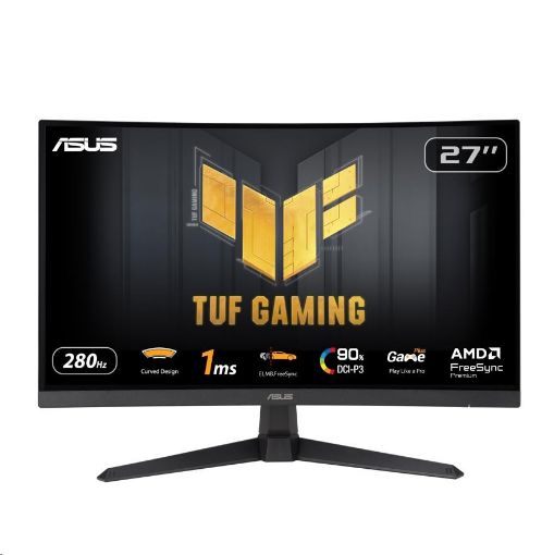 Obrázek ASUS LCD 27" VG27VQM1B TUF Gaming 1920x1080, Full HD, Curved, 280Hz, ELMB, FreeSync, 1ms, 90% DCI-P3, HDMI, DP,VESA