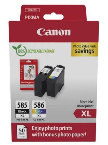 Obrázek Canon Cartridge PG-585XL/CL-586XL černá/barevná + Canon PAPÍR GP-501 4X6 50