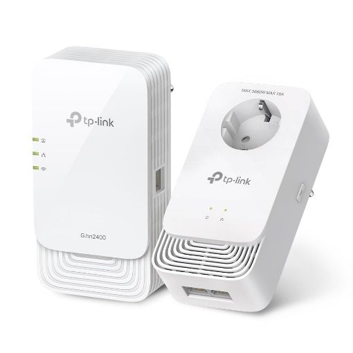 Obrázek TP-Link PGW2440 KIT EasyMesh WiFi6 průchozí powerline set (G.hn2400,AX1800,2,4GHz/5GHz,3xGbE)