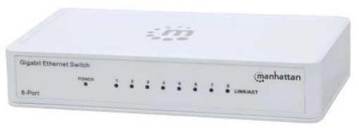 Obrázek MANHATTAN Switch 8-port 10/100/1000Mbps, desktop, plast, bílý