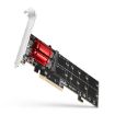 Obrázek AXAGON PCEM2-ND, PCIe x8 řadič - 2x M.2 NVMe M-key slot, RAID, podpora desek bez bifurkace, vč. LP