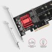 Obrázek AXAGON PCEM2-ND, PCIe x8 řadič - 2x M.2 NVMe M-key slot, RAID, podpora desek bez bifurkace, vč. LP