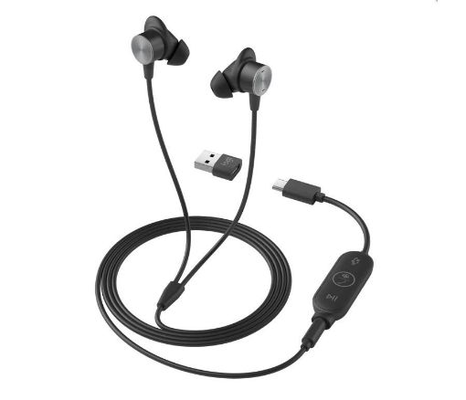 Obrázek Logitech Zone Wired Earbuds Teams, graphite