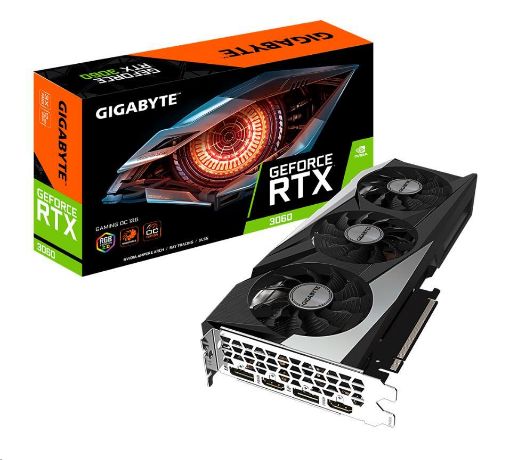 Obrázek GIGABYTE VGA NVIDIA GeForce RTX 3060 GAMING LHR OC 12G, 12G GDDR6, 2xDP, 2xHDMI