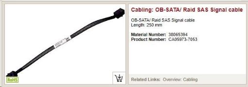 Obrázek FUJITSU RAID Upgrade kit - pro TX1330M5 s raidem CP500i - pro HDD číislo 5 až 8 - OB-SATA / RAID SAS signal cable