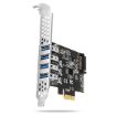 Obrázek AXAGON PCEU-43RS, PCIe řadič, 4x USB 3.2 Gen 1 port, 5 Gbps, napájení z PCIe nebo SATA, SP & LP