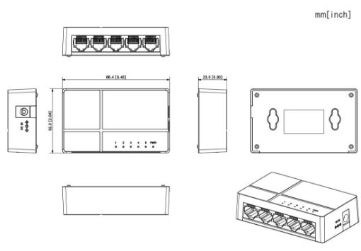 Obrázek Dahua PFS3005-5GT-L, 5-Port Desktop Gigabit Ethernet Switch