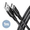 Obrázek AXAGON BUCM-AM10AB, HQ kabel USB-C <-> USB-A, 1m, USB 2.0, 3A, ALU, oplet, černý