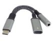 Obrázek PremiumCord Redukce USB-C /3,5mm jack s DAC chipem + USB-C pro nabíjení 13cm