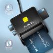 Obrázek AXAGON CRE-SM3SD, USB-A FlatReader 4-slot čtečka Smart card (eObčanka) + SD/microSD/SIM, kabel 1.3 m