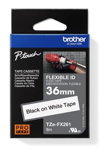 Obrázek BROTHER TZEFX261 - kazeta TZ šířky 36mm, s flexibilní páskou TZE-FX261, bílá / černá