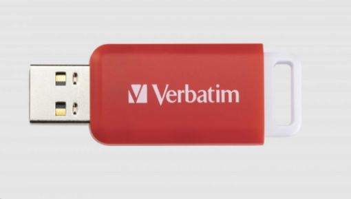 Obrázek VERBATIM Flash Disk 16GB DataBar USB 2.0 Drive, červená