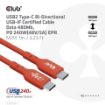 Obrázek Club3D kabel USB-C, Oboustranný USB-IF Certifikovaný data kabel, PD 240W(48V/5A) EPR M/M 1m