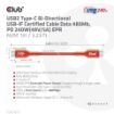 Obrázek Club3D kabel USB-C, Oboustranný USB-IF Certifikovaný data kabel, PD 240W(48V/5A) EPR M/M 1m