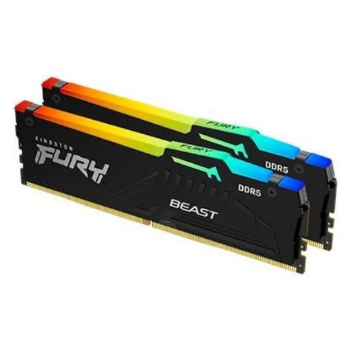 Obrázek KINGSTON DIMM DDR5 16GB (Kit of 2) 5200MT/s CL40 FURY Beast RGB