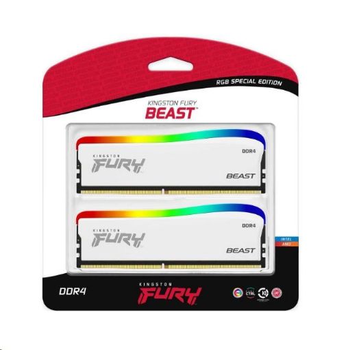 Obrázek KINGSTON DIMM DDR4 32GB (Kit of 2) 3200MT/s CL16 FURY Beast Bílá RGB SE