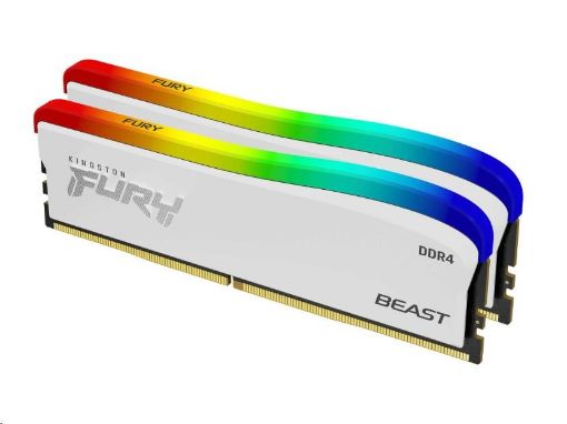 Obrázek KINGSTON DIMM DDR4 16GB (Kit of 2) 3600MT/s CL17 FURY Beast Bílá RGB SE