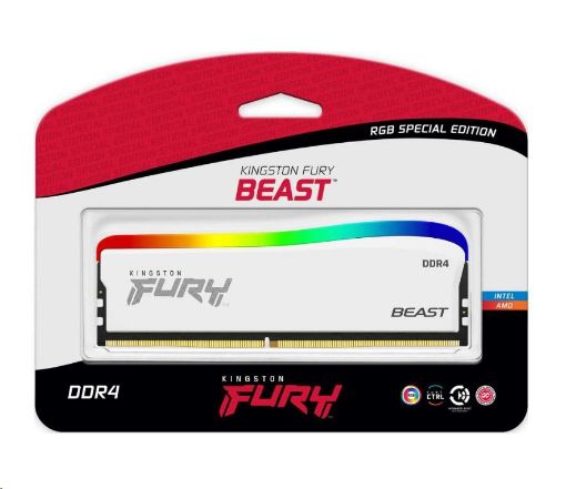 Obrázek KINGSTON DIMM DDR4 16GB 3600MT/s CL18 FURY Beast Bílá RGB SE