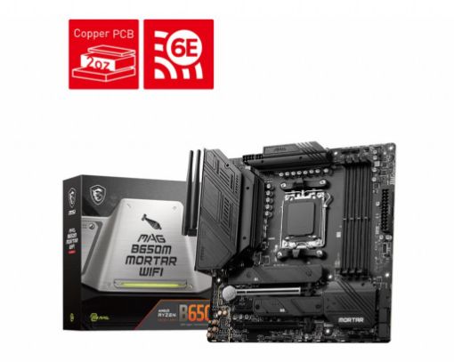 Obrázek MSI MB Sc AM5 MAG B650M MORTAR WIFI, AMD B650, 4xDDR5, 1xDP, 1xHDMI, WI-FI, mATX