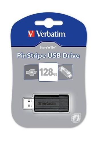 Obrázek VERBATIM USB Flash Disk Store 'n' Go PinStripe 128GB - Black