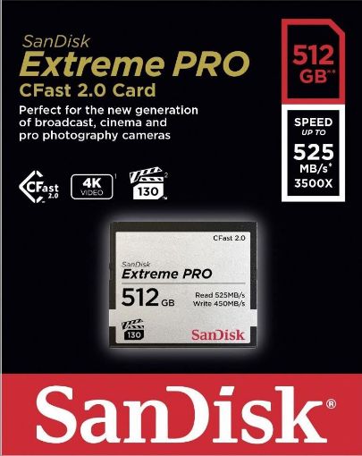 Obrázek SanDisk CFAST 2.0 512GB Extreme Pro (525 MB/s VPG130)