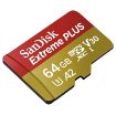 Obrázek SanDisk micro SDXC karta 64GB Extreme PLUS (200 MB/s Class 10, UHS-I U3 V30) + adaptér