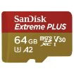 Obrázek SanDisk micro SDXC karta 64GB Extreme PLUS (200 MB/s Class 10, UHS-I U3 V30) + adaptér