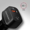 Obrázek AXAGON PWC-PQ38, PD & QUICK nabíječka do auta 38W, 2x port (USB + USB-C), PD3.0/QC3.0/AFC/FCP/Apple