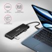 Obrázek AXAGON HUE-F7C, 7x USB 3.2 Gen 1 ALU FLAT CHARGING hub, micro USB napájecí konektor, kabel USB-C 30cm