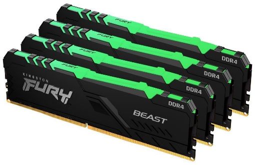 Obrázek KINGSTON DIMM DDR4 64GB (Kit of 4) 3200MT/s CL16 1Gx8 FURY Beast RGB