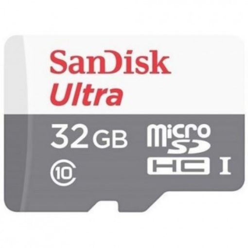 Obrázek SanDisk MicroSDHC karta 32GB Ultra (R:100/W:100 MB/s, UHS-I, C10) + adaptér