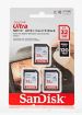 Obrázek SanDisk SDHC karta 32GB Ultra (R:120/W:120 MB/s, UHS-I, C10), 3-Pack