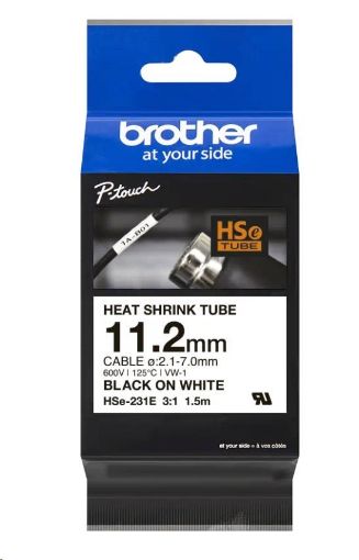 Obrázek BROTHER smršťovací bužírka - HSE-231E bílá pro E300VP H300 H500 E550 P700 P750 D800 P900 P950 - 11,2mm / 2,1-7mm / 3:1