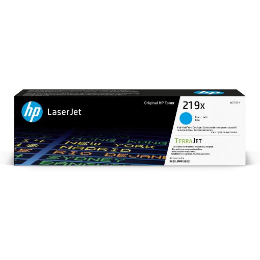 Obrázek HP 219X High Yield Cyan Original LaserJet Toner Cartridge (2,500 pages)