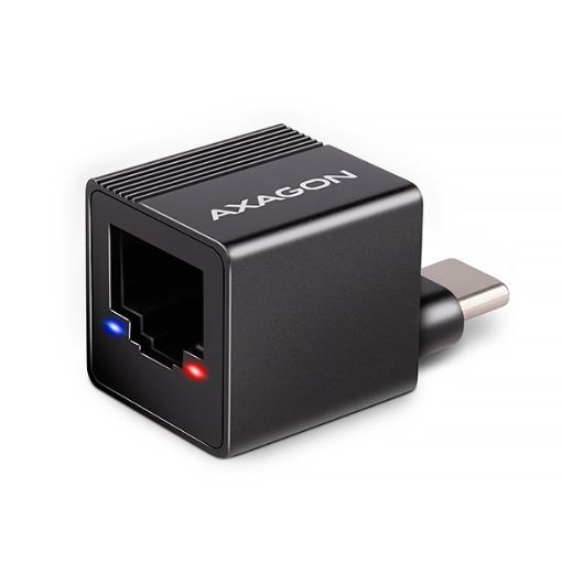 Obrázek AXAGON ADE-MINIC USB-C 3.2 Gen 1 - Gigabit Ethernet MINI síťová karta, Realtek 8153, auto instal, černá